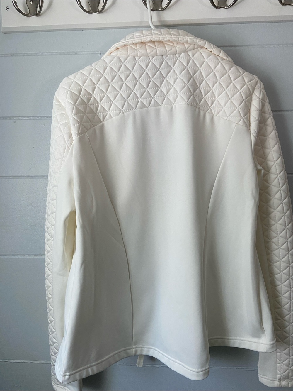 Avia Women’s Quilted Zip-Front Jacket - Cream size L 12-14 - Picture 6 of 7